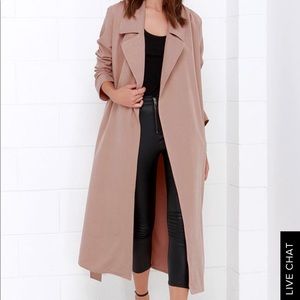Blush colored trench coat
